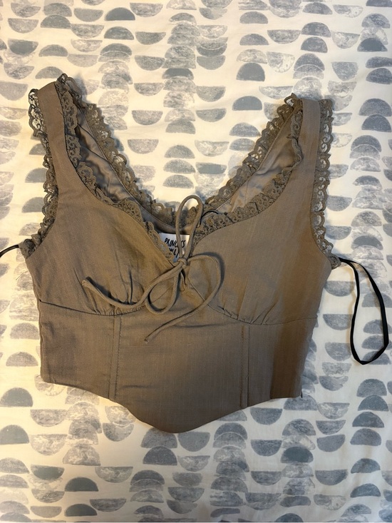 Princess Polly Tops - Princess Polly Gray Corset Crop Top